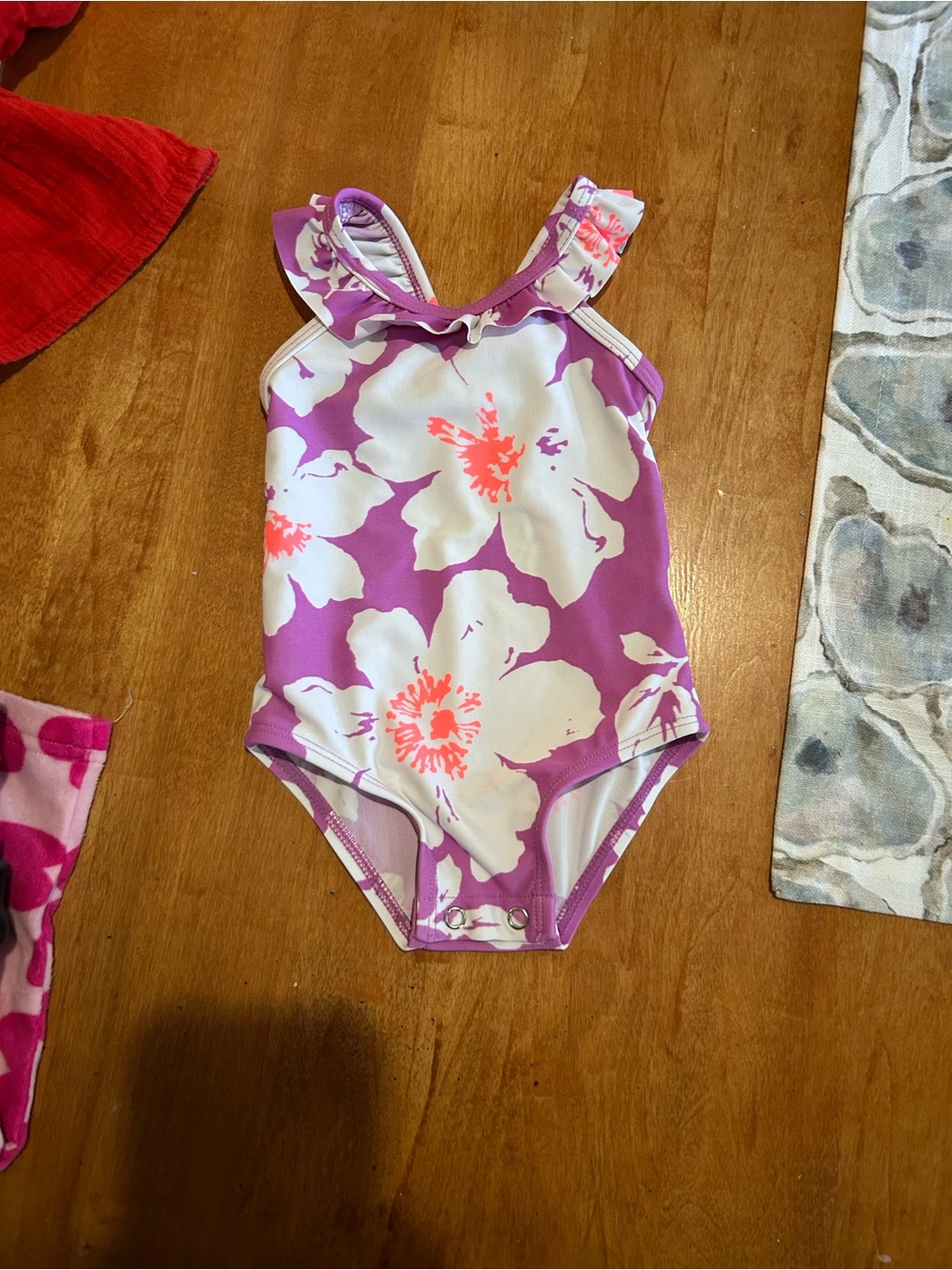 Carter's Pink and Purple Floral Baby One-Piece